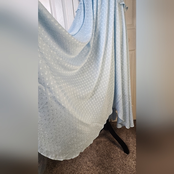 Chelsea 28 Women's Ruffle Neck Midi Dress in Blue Falls Size M - Picture 12 of 15